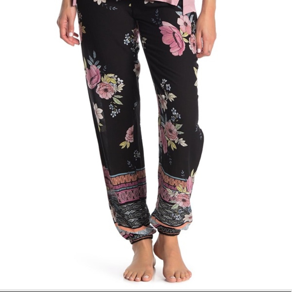 PJ salvage floral lounge pants with drawstring